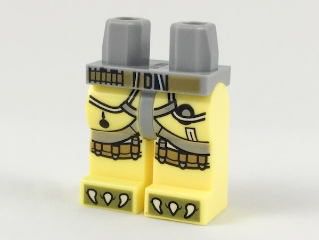 Hips and Bright Light Yellow Legs with Light Bluish Gray Straps, Dark Tan Ammunition Belts, and Olive Green Toes with White Claws Pattern