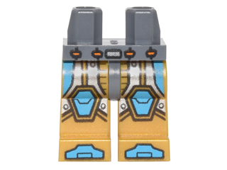 Hips and Pearl Gold Legs with Dark Azure and Silver Circuitry, Knee Pads and Boots Pattern