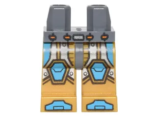 Hips and Pearl Gold Legs with Dark Azure and Silver Circuitry, Knee Pads and Boots Pattern