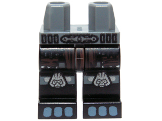 Hips and Black Legs with Dark Brown Loincloth, Silver Gorilla Knee Pads and Gray Toes Pattern