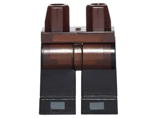 Hips and Black Legs with Pixelated Reddish Brown and Dark Brown Pants and Dark Bluish Gray Shoes Pattern