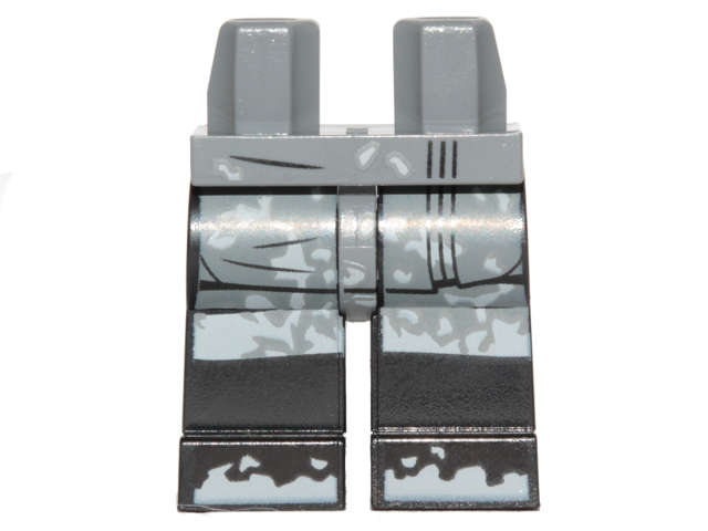 Hips and Black Legs with SW Dark Bluish Gray Leggings with Dirt Stains Pattern