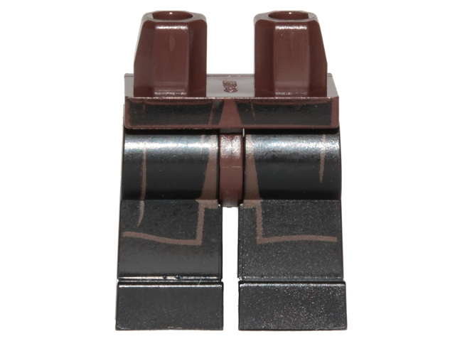 Hips and Black Legs with SW Jedi Robe with Dark Brown Border of Coattails Pattern