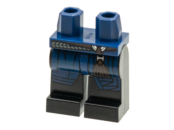 Hips and Black Legs with Dark Brown Belt and Tassel, Dark Blue Coattails Pattern