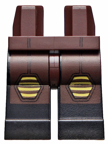 Hips and Black Legs with Dark Brown Armor and Yellow Knee Pads Pattern (Vixen)