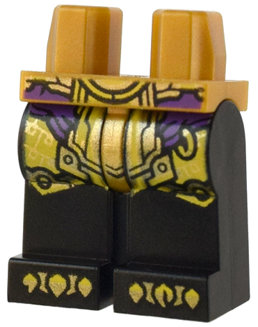 Hips and Black Legs with Dark Purple and Yellow Sash, Gold and Yellow Armor and Claws Pattern