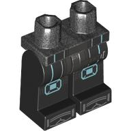 Hips and Black Legs with Leg Belt and Shoe Tips, Metallic Light Blue Trim and Knee Pads Pattern