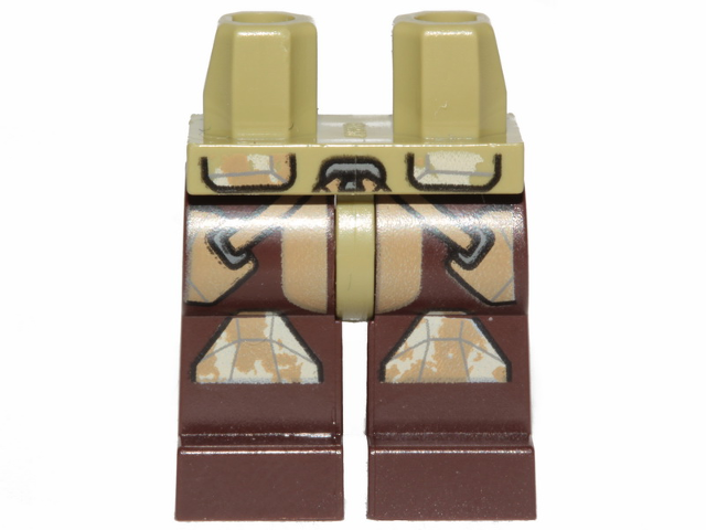 Hips and Dark Brown Legs with SW Clone Trooper Camouflage Knee Pads, Dark Tan Stripes and Two Holsters Pattern