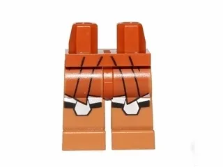 Hips and Medium Nougat Legs with Jedi Robe and White Leg Armor Plates Pattern