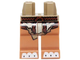 Hips and Medium Nougat Legs with Loincloth, Brown Rope Belt and White Paws Pattern