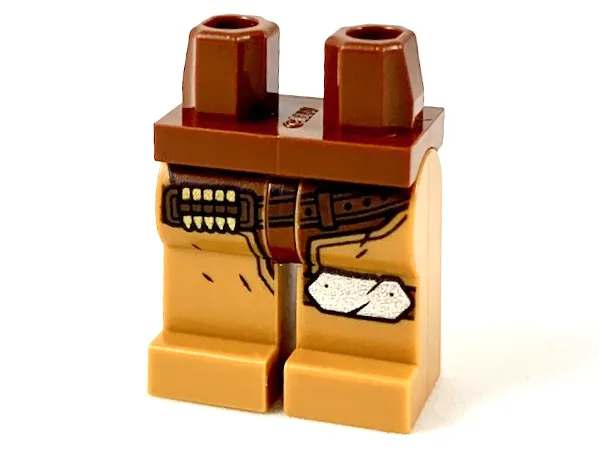 Hips and Medium Nougat Legs, Reddish Brown Gunbelt with 5 Gold Bullets, Silver Knee Pad on Left Side Pattern