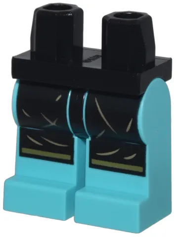 Hips and Medium Azure Legs with Black Apron, Tan Scratches and Gold Trim Pattern