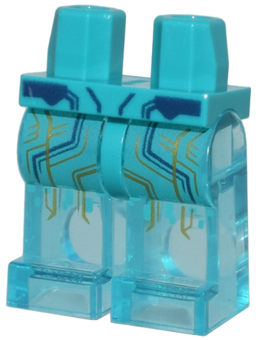 Hips and Trans-Light Blue Legs with Dark Blue and Gold Circuitry Lines Pattern