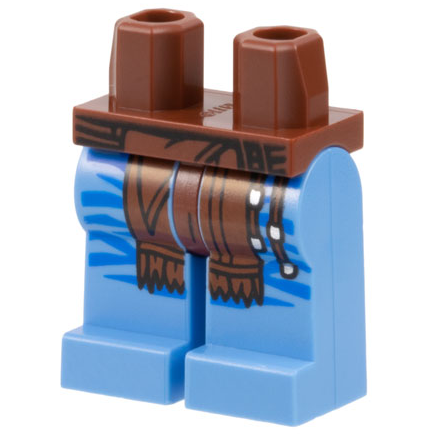 Hips and Medium Blue Legs with Reddish Brown Loincloth, Tassels, and Blue Markings Pattern
