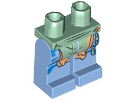 Hips and Medium Blue Legs with Sand Green and Medium Nougat Loincloth, Silver Bead, and Blue Markings Pattern