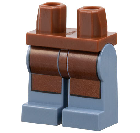 Hips and Sand Blue Legs with Reddish Brown Apron with Straight Bottom Pattern