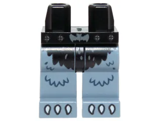 Hips and Sand Blue Legs with Black Loincloth, Bat Buckle and White Claws Pattern