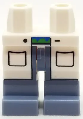 Hips and Sand Blue Legs with White Lab Coattails with Pockets Pattern (Steve)