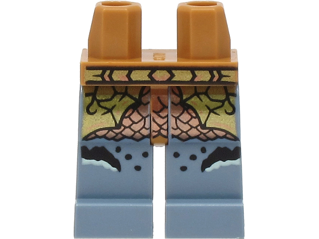 Hips and Sand Blue Legs with Gold and Copper Belt and Loincloth over Scales and Black and Light Aqua Markings Pattern