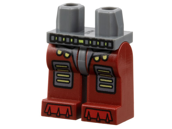 Hips and Dark Red Legs with Armor, Rectangular Knee Pads and Red Talons Pattern