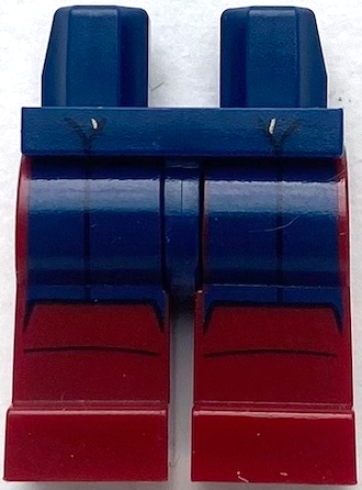 Hips and Dark Red Legs with Dark Blue Pants and Black Wrinkles Pattern