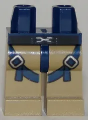 Hips and Dark Tan Legs with Dark Blue Straps and Silver Buckles Pattern