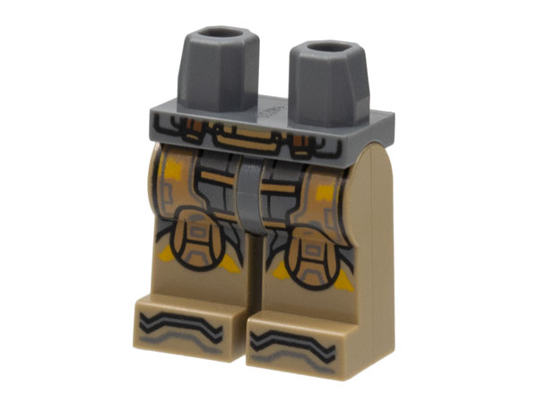 Hips and Dark Tan Legs with Medium Nougat Armor Knee Pads, Yellow Trim Pattern