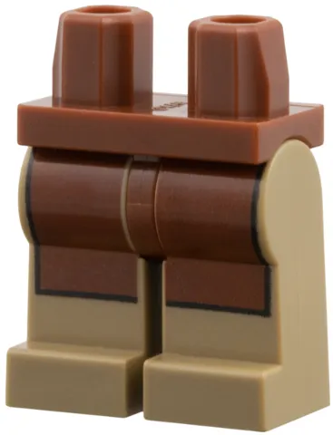 Hips and Dark Tan Legs with Reddish Brown Apron with Straight Bottom Pattern