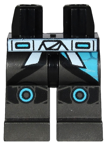 Hips and Pearl Dark Gray Legs with White Sash and Black Knee Straps with Medium Azure Circles Pattern