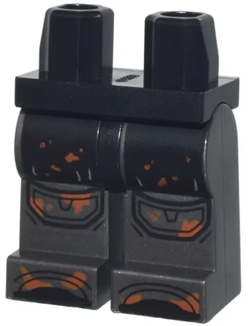 Hips and Pearl Dark Gray Legs with Black Robe, Knee Pads, and Shoe Tips with Dark Orange Dirt Pattern