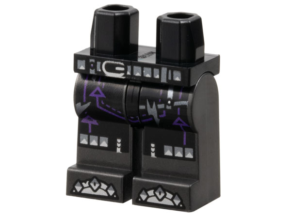 Hips and Pearl Dark Gray Legs with Silver and Dark Silver Belt, Knee Pads and Shoe Tips, Dark Purple Trim with Arrows and Stitching Pattern