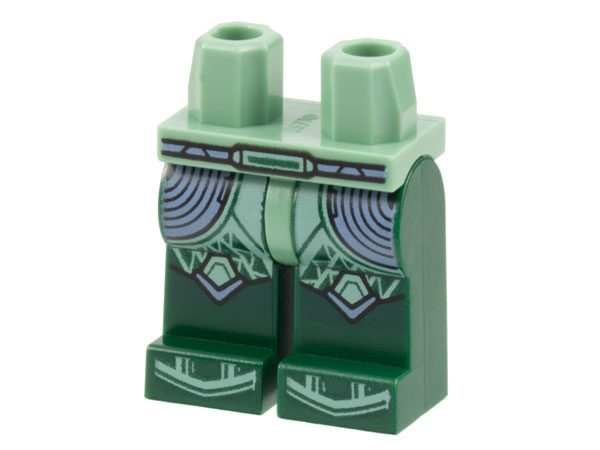 Hips and Dark Green Legs with Sand Green Armor, Light Bluish Gray Circles and Knee Pads Pattern