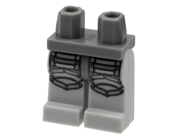 Hips and Light Bluish Gray Legs with Armor Plates Pattern