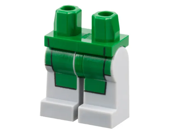 Hips and Light Bluish Gray Legs with Green Tunic Ends Pattern