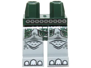 Hips and Light Bluish Gray Legs with Dark Green Armor, Chain Belt and White Claws Pattern