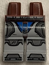 Hips and Light Bluish Gray Legs with SW Mandalorian Dark Bluish Gray Armor Plates Pattern