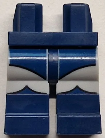 Hips and Light Bluish Gray Legs with Molded Dark Blue Lower Legs / Boots and Printed Leotard and Scalloped Boot Tops Pattern