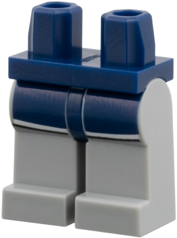 Hips and Light Bluish Gray Legs with Dark Blue Gym Shorts with White Hems Pattern