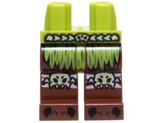 Hips and Reddish Brown Legs with Lime Loincloth, Spider Knee Pads and Black Claws Pattern