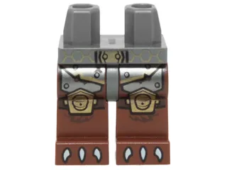 Hips and Reddish Brown Legs with Metallic Armor, Gold Bee Hive Knee Pads and White Claws Pattern