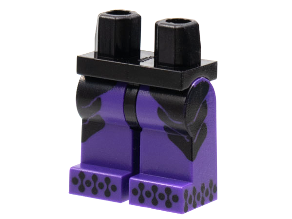 Hips and Dark Purple Legs with Black Side Panels, Connected Dots on Toes Pattern