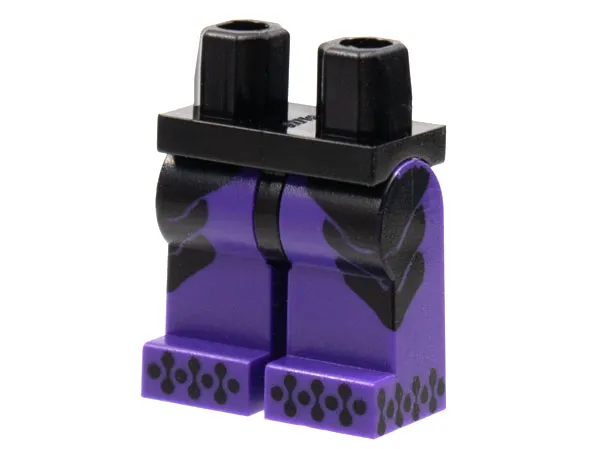 Hips and Dark Purple Legs with Black Side Panels, Connected Dots on Toes Pattern