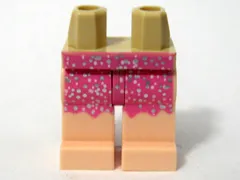 Hips and Light Nougat Legs with Dark Pink Skirt with Silver Flecks Pattern
