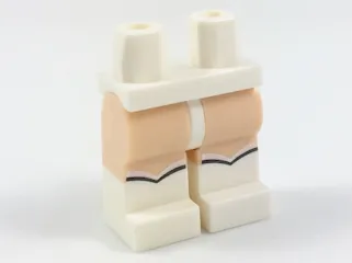 Hips and Light Nougat Legs with White Boots with Curved Top Pattern