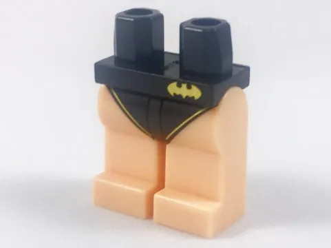 Hips and Light Nougat Legs with Gold Batman Logo and Black Leotard / Swimsuit Bottom Pattern