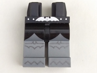 Hips and Flat Silver Legs with Silver Bat Belt Buckle, Black Scalloped Coattails and Bats on Knees Pattern