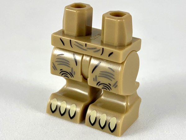 Hips and Animal Legs with Black and Dark Bluish Gray Lines and Tan Claws Pattern