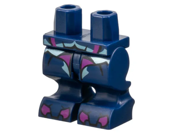 Hips and Animal Legs with Magenta Claws and Metallic Light Blue Insect Exoskeleton Segments Pattern