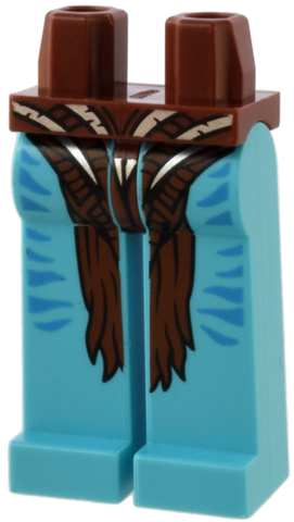 Hips and Medium Azure Long Legs Completely Hollow with Reddish Brown and Silver Loincloth and Dark Azure Stripes Pattern
