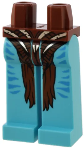 Hips and Medium Azure Long Legs Completely Hollow with Reddish Brown and Silver Loincloth and Dark Azure Stripes Pattern